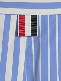 Funmix Pleated Midi Skirt Awning Stripe Print