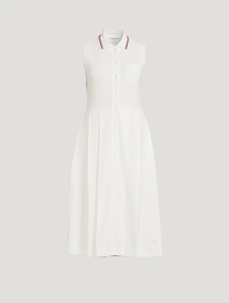 Cotton Waffle Polo Dress