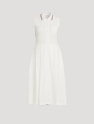 Cotton Waffle Polo Dress