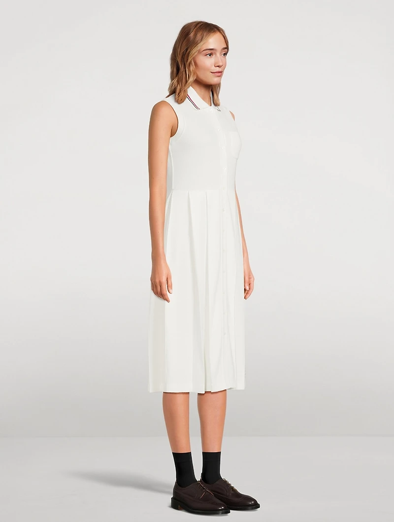 Cotton Waffle Polo Dress