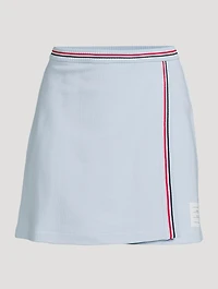 Cotton Waffle Wrap Mini Skirt