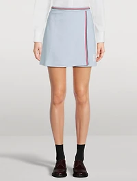 Cotton Waffle Wrap Mini Skirt