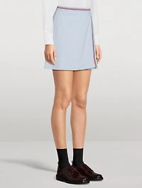 Cotton Waffle Wrap Mini Skirt