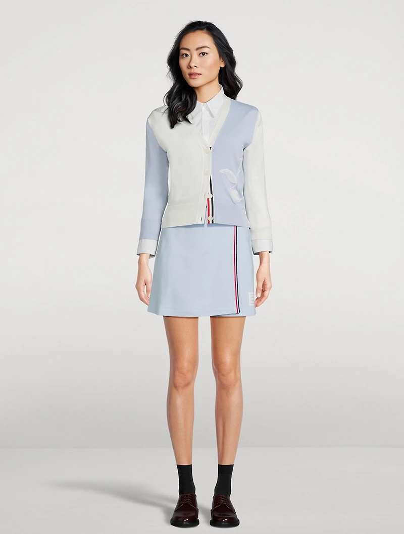Cotton Waffle Wrap Mini Skirt
