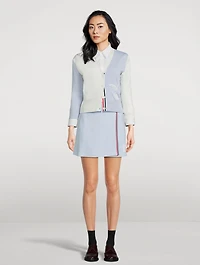 Cotton Waffle Wrap Mini Skirt