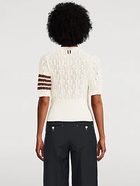 Pointelle Cable-Knit Sweater