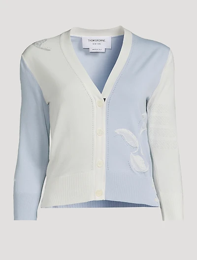 Feather Intarsia Funmix Cardigan