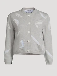 Feather Intarsia Cashmere Cardigan