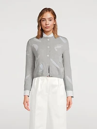 Feather Intarsia Cashmere Cardigan