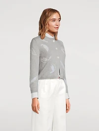 Feather Intarsia Cashmere Cardigan