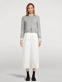 Feather Intarsia Cashmere Cardigan