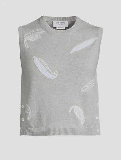 Feather Intarsia Cashmere Sweater