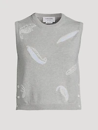 Feather Intarsia Cashmere Sweater