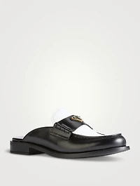 Leather Loafer Mules
