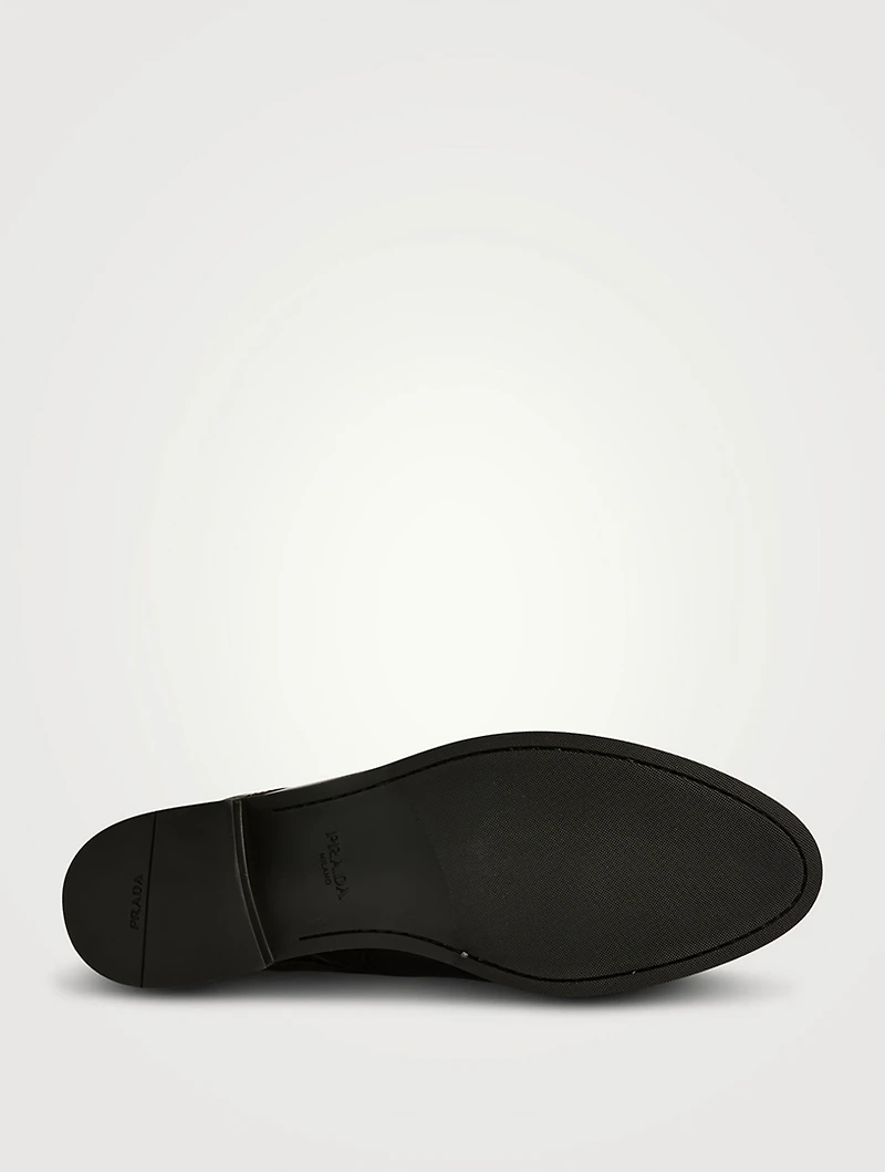 Brushed Leather Loafer Mules