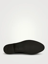 Brushed Leather Loafer Mules