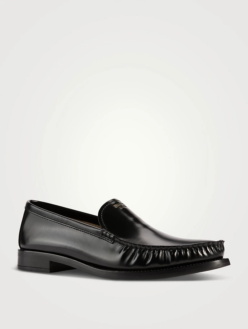 Brushed Leather Loafers