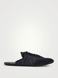Collapse Re-Nylon And Suede Sneaker Mules
