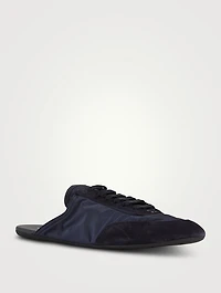 Collapse Re-Nylon And Suede Sneaker Mules