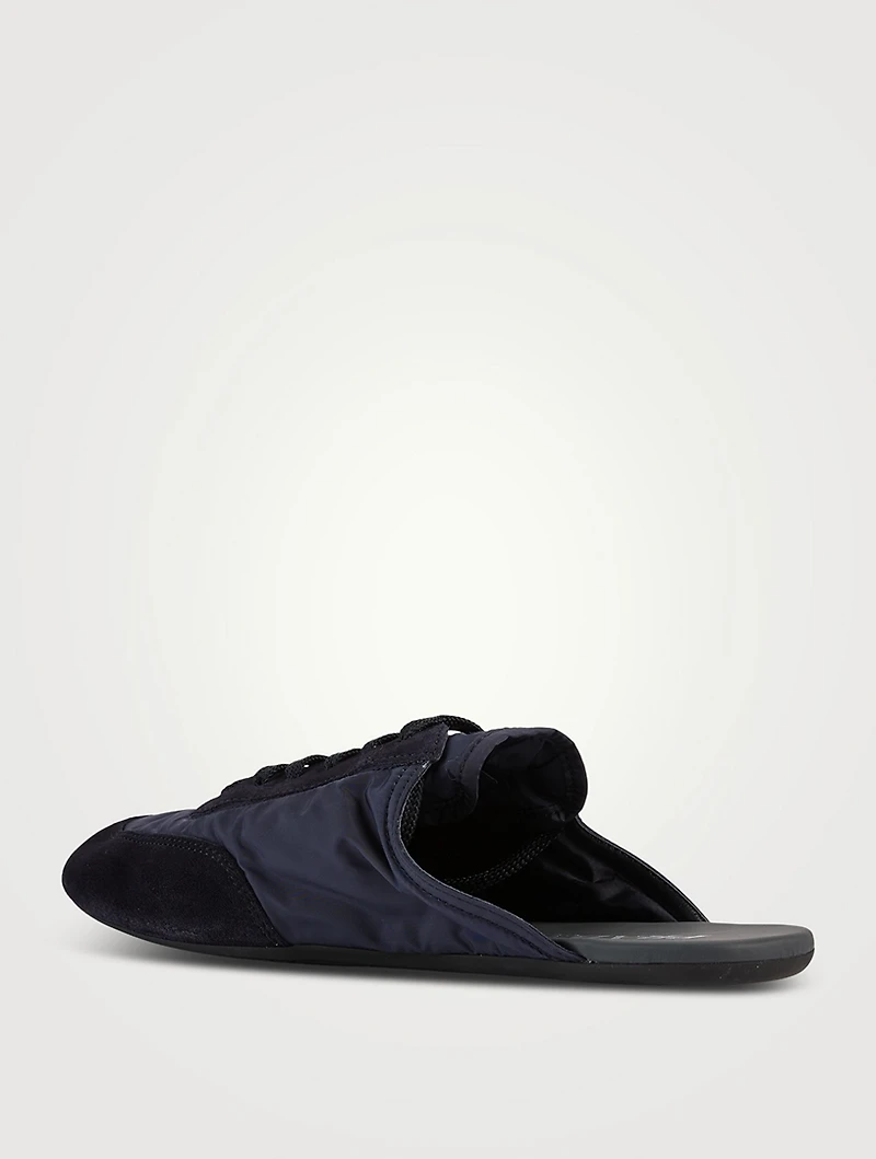Collapse Re-Nylon And Suede Sneaker Mules