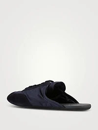 Collapse Re-Nylon And Suede Sneaker Mules