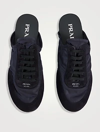 Collapse Re-Nylon And Suede Sneaker Mules