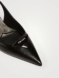 Leather Slingback Pumps