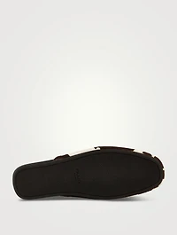 Leather Mules Cow Print