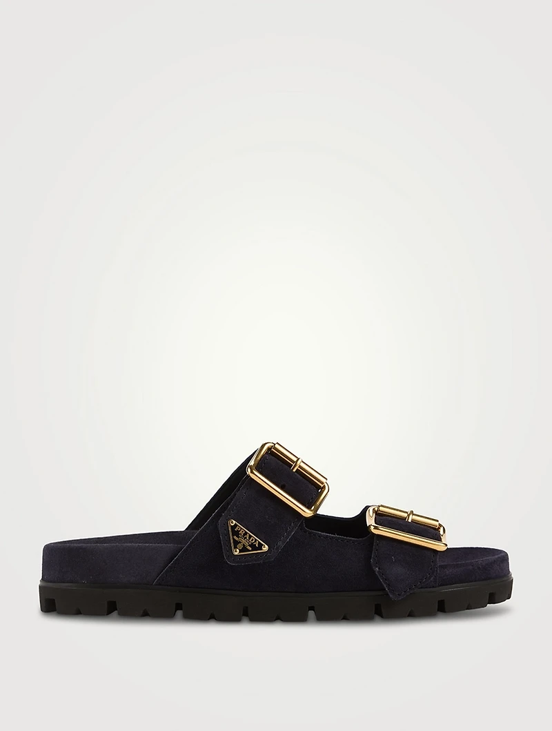 Suede Slide Sandals