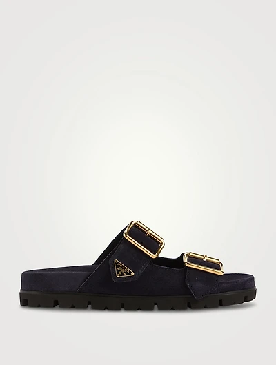 Suede Slide Sandals