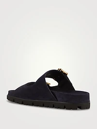 Suede Slide Sandals
