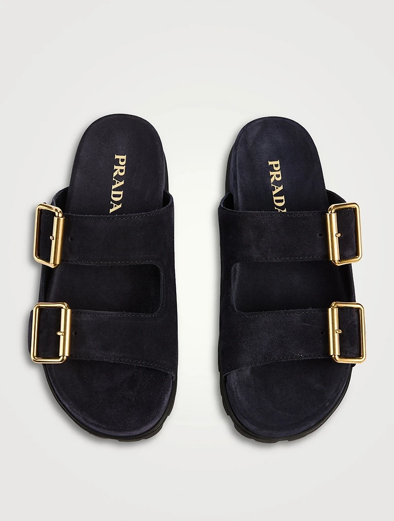 Suede Slide Sandals