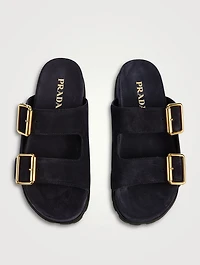 Suede Slide Sandals