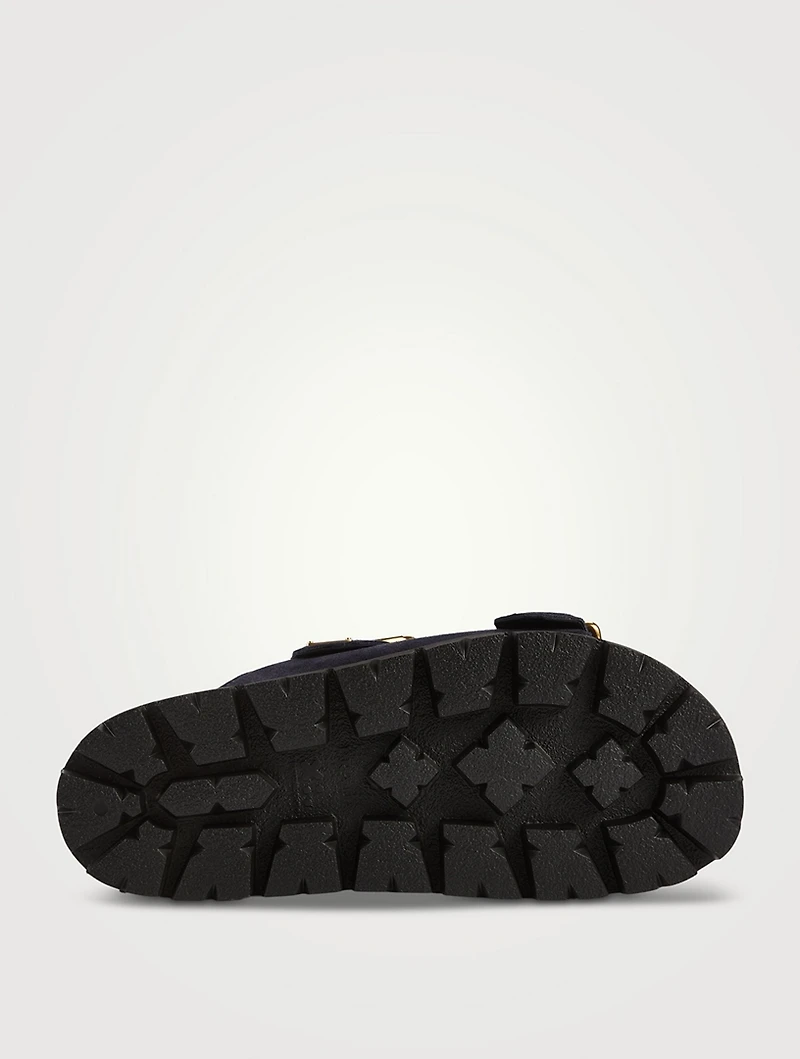 Suede Slide Sandals