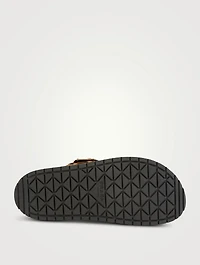 Pony Hair Slide Sandals Leopard Print