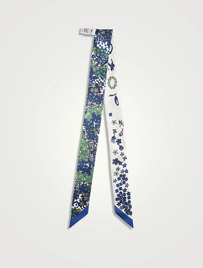 Collier De Fleurs Silk Skinny Scarf