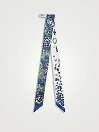 Collier De Fleurs Silk Skinny Scarf