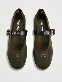 Mesh Mary Jane Ballerina Flats