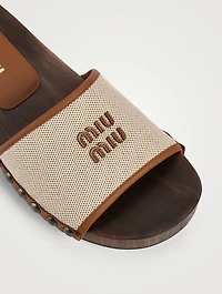 Canvas And Leather Clogs