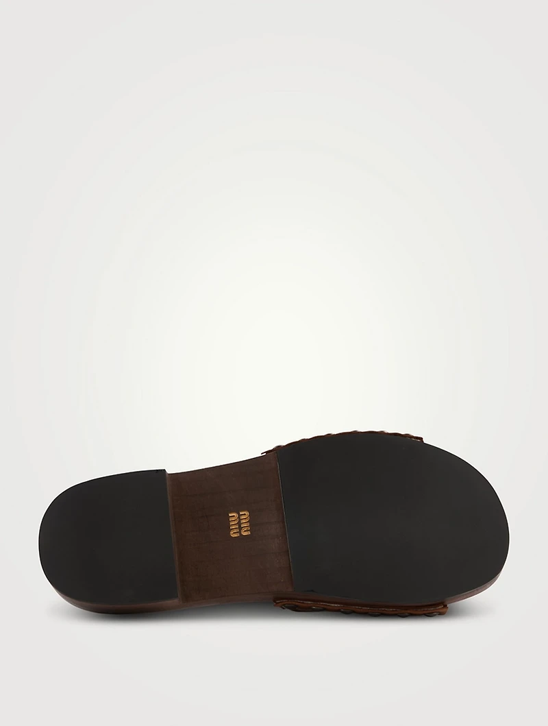 Canvas And Leather Clogs