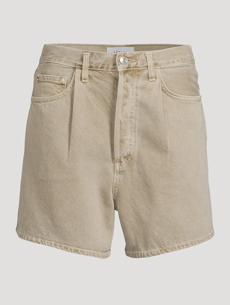 Rhoda Pleated Denim Shorts