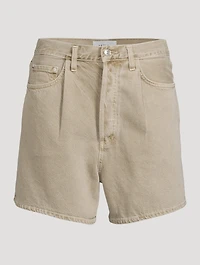 Rhoda Pleated Denim Shorts