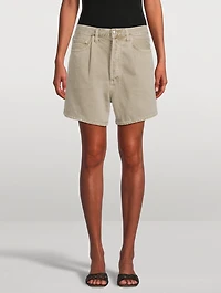 Rhoda Pleated Denim Shorts