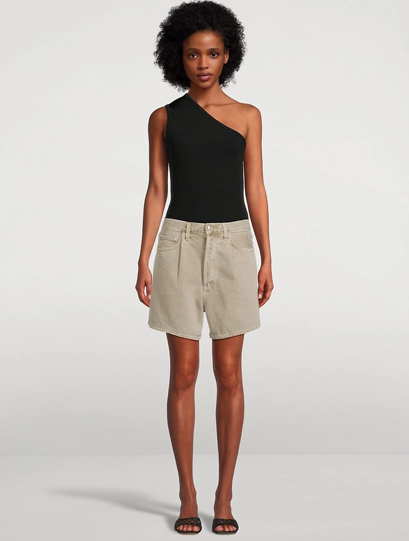 Rhoda Pleated Denim Shorts