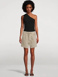 Rhoda Pleated Denim Shorts