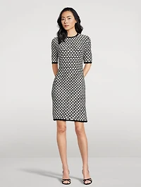 Embellished Honeycomb Knit Dress