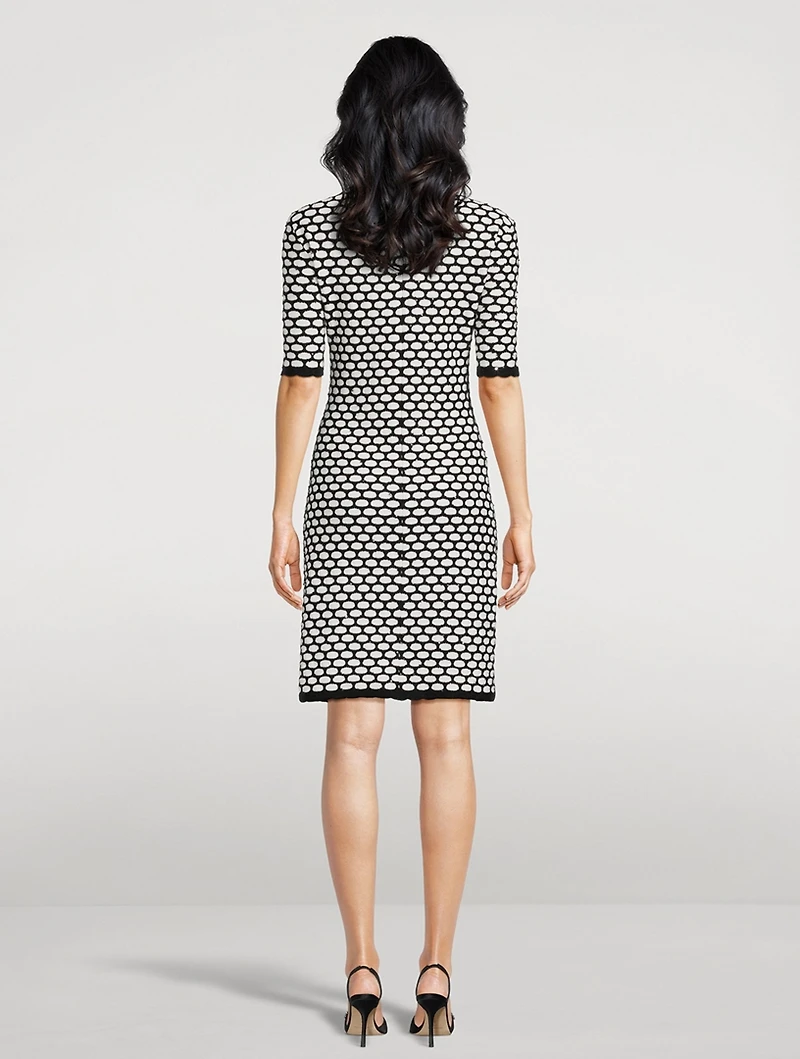 Embellished Honeycomb Knit Dress