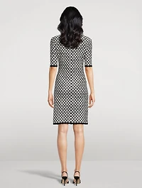 Embellished Honeycomb Knit Dress