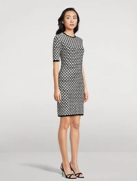 Embellished Honeycomb Knit Dress