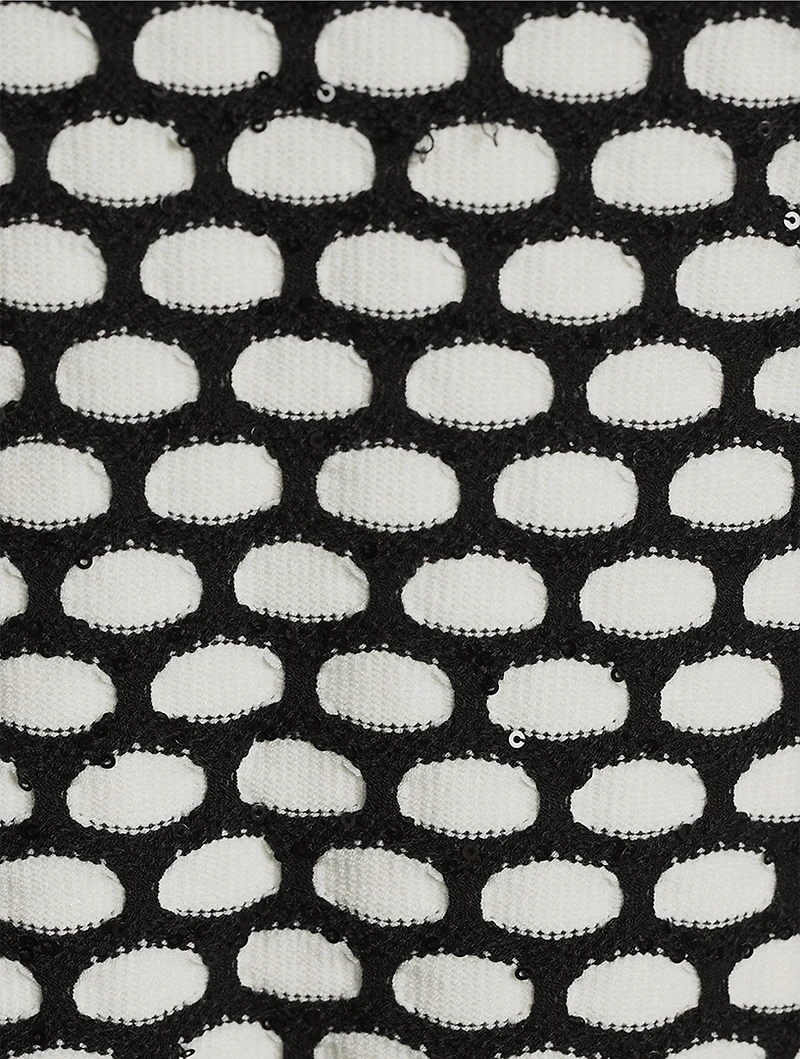 Embellished Honeycomb Knit Dress